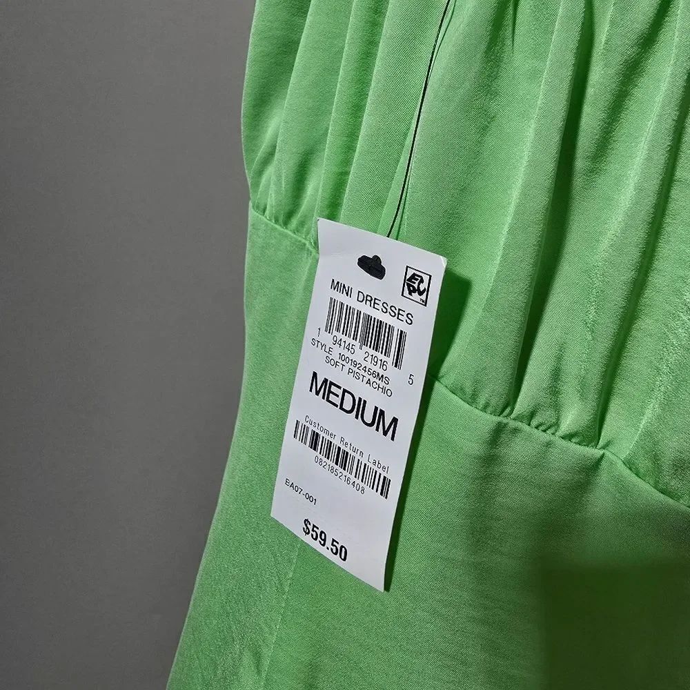Bar III Green Ruffle Dress R8 - Picture 4 of 5